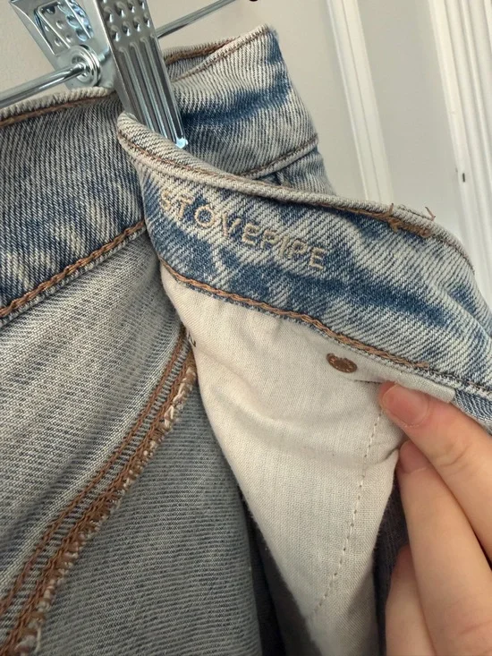 American eagle high rise stovepipe distressed jeans 8 regular - Picture 4 of 6